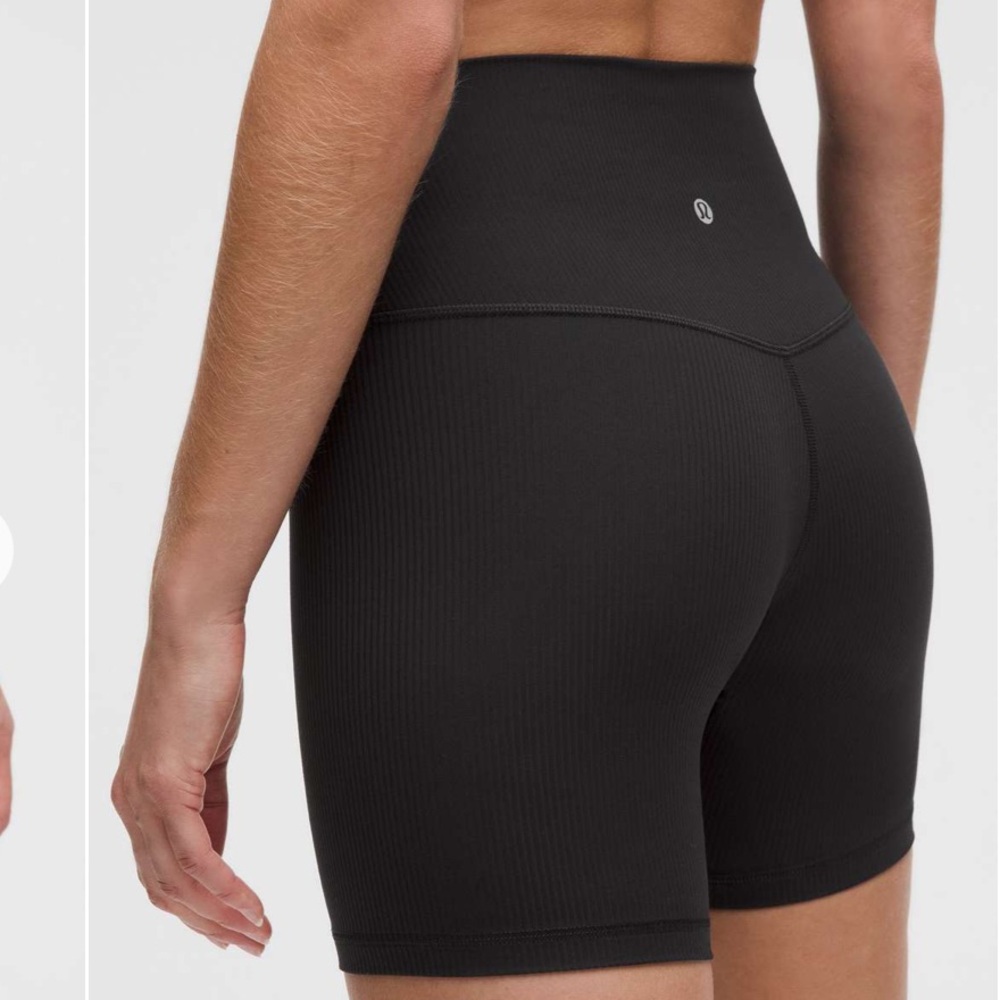 NEW Lululemon Align Hi-Rise Ribbed Short Black 6” Inseam SZ 4 Activewear Workout